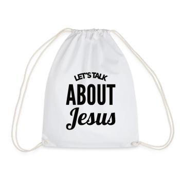 Let's Talk About Jesus - Drawstring Bag - white - Front