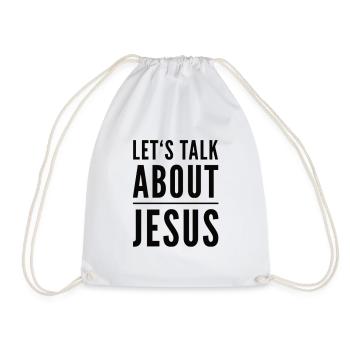 Let's Talk About Jesus - Drawstring Bag - white - Front