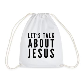 Let's Talk About Jesus - Drawstring Bag - white - Front