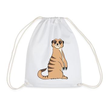 Meerkat Lover Gift Funny Animals - Drawstring Bag - white - Front