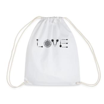Darts LOVE Darts Game Darts Game Darts Games - Drawstring Bag - white - Front
