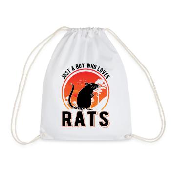 Rat Jeune Rat Domestique Rat Cadeau - Sac de sport léger - blanc - Devant