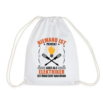 Elektriker Elektroniker Lustiger Spruch Geschenk - Turnbeutel - Weiß - Vorne