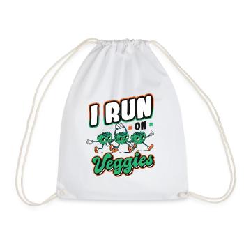 I run for Veggies - Drawstring Bag - white - Front