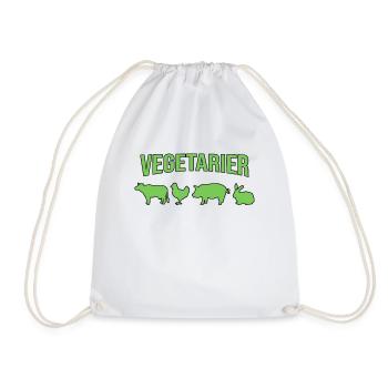 Vegetarier - Turnbeutel - Weiß - Vorne