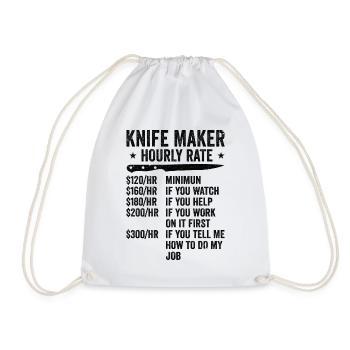Knifemaking Knife Making Bladesmith Smithing Knife - Drawstring Bag - white - Front