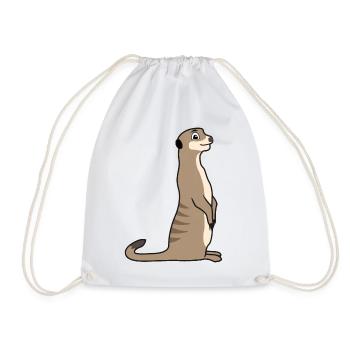 Meerkat Lover Gift Funny Animals - Drawstring Bag - white - Front