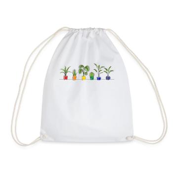 LGBTQ Plant Rainbow - Drawstring Bag - white - Front