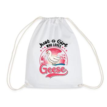 Geese Girl Goose Breeder Goose - Drawstring Bag - white - Front