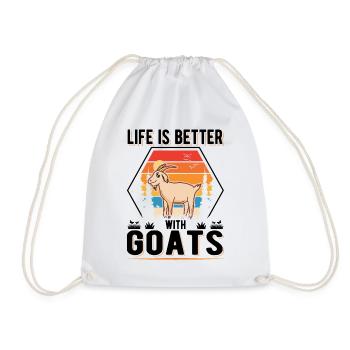 La vie est meilleure avec goats Ziegen Ziegenwirt - Sac de sport léger - blanc - Devant