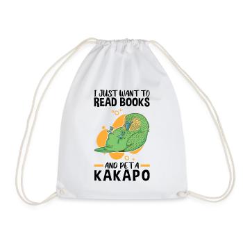 Kakapo pet and read flightless parrot - Drawstring Bag - white - Front