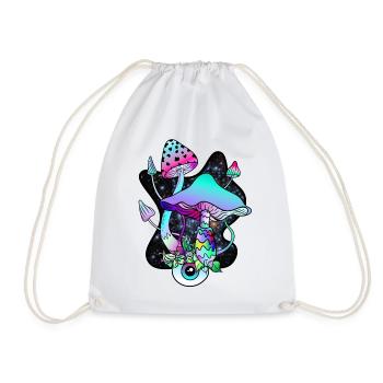 Magic Mushroom Eye Psychedelic Mushroom Art - Drawstring Bag - white - Front