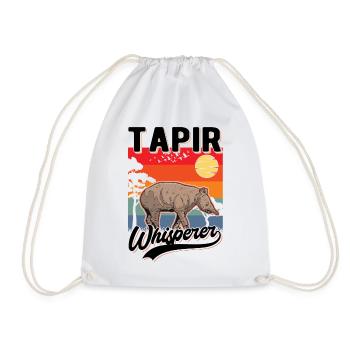 Tapir Whisperer Tapir Flüsterer - Drawstring Bag - white - Front