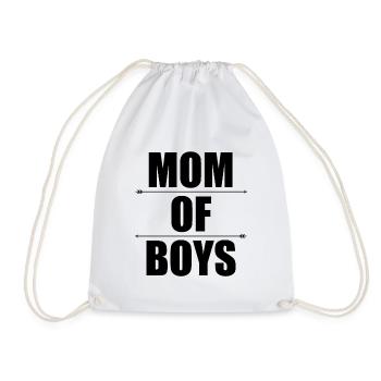 Mom Of Boys - Drawstring Bag - white - Front