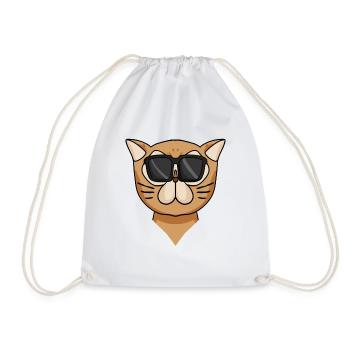 Cool Persian Cat Cat Cat - Drawstring Bag - white - Front