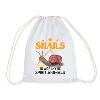 Schnecke Spirit Animal Weinbergschnecken - Turnbeutel - Weiß - Vorne