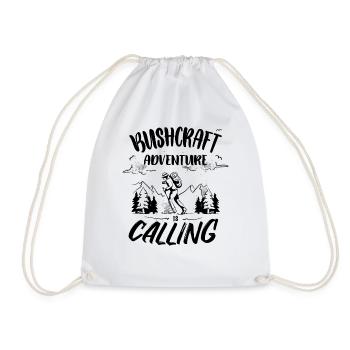 Bushcrafter Survival Hiking Outdoor Camping - Drawstring Bag - white - Front