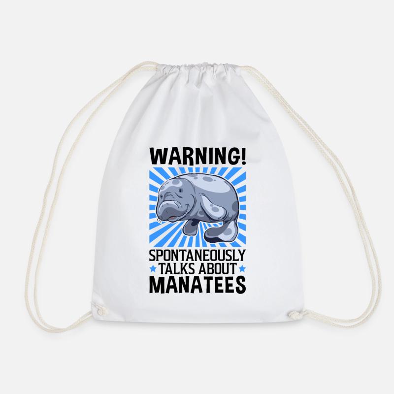 Spontaneously talks about manatees marine mammals - Drawstring Bag - white
