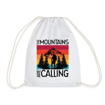 The Mountains are Calling Outdoor Berge Wandern - Turnbeutel - Weiß - Vorne