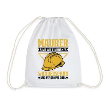 Maurer Einhorn Mauerer Maurermeister - Turnbeutel - Weiß - Vorne