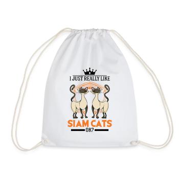 Siamkatze Geschenk Siam Cat Siamesische Katze - Turnbeutel - Weiß - Vorne