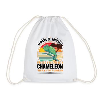 Chameleon Gift Chameleon - Drawstring Bag - white - Front