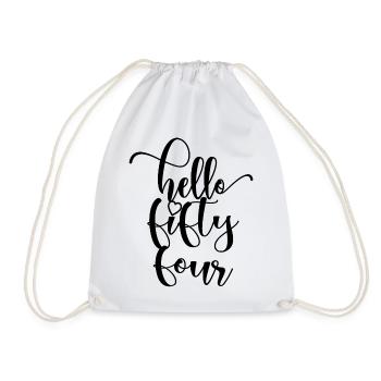 Hello Fifty Four Cute 54 Years Old Birthday - Drawstring Bag - white - Front