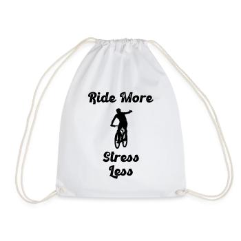 Roulez plus de stress moins de vélo vélo - Sac de sport léger - blanc - Devant