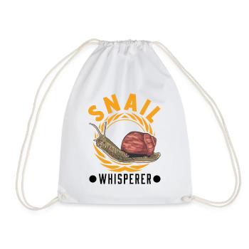 Schnecken Flüsterer Snail Whisperer - Turnbeutel - Weiß - Vorne