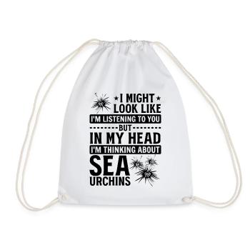 It might seem like I'm listening to you - - Drawstring Bag - white - Front