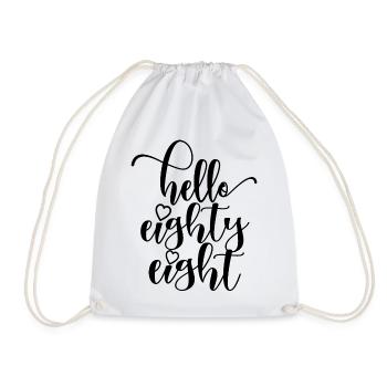 Hello Eighty Eight Cute 88 Years Old Birthday - Drawstring Bag - white - Front