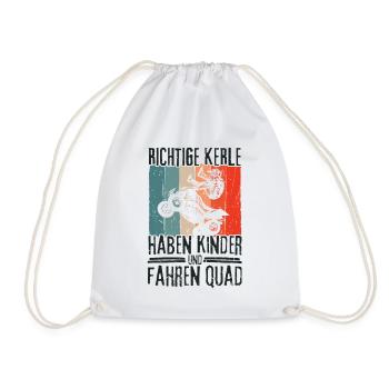 Richtige Kerle haben Kinder und fahren Quad - Turnbeutel - Weiß - Vorne