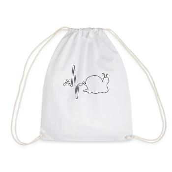 Snail Heartbeat - Drawstring Bag - white - Front