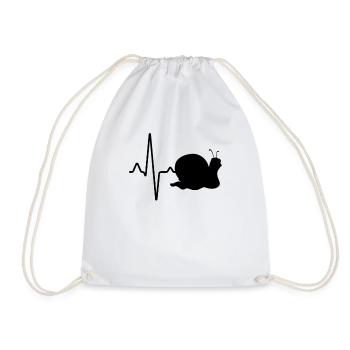 Snail Heartbeat - Drawstring Bag - white - Front