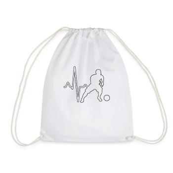 Football Heartbeat - Drawstring Bag - white - Front