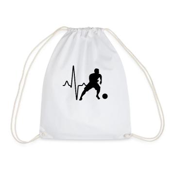 Football Heartbeat - Drawstring Bag - white - Front