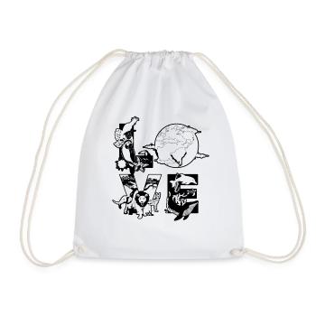 Earth LOVE Earth Day Environment Climate Change LOVE - Drawstring Bag - white - Front