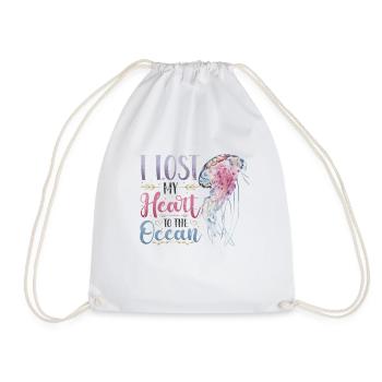 J’ai perdu mon cœur à cause des méduses de l’océan - Sac de sport léger - blanc - Devant
