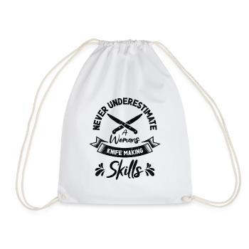 Knifemaking Knife Making Bladesmith Smithing Knife - Drawstring Bag - white - Front