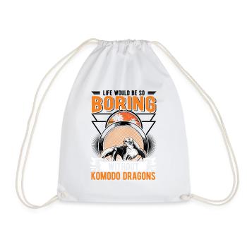 Komodo Dragon Monitor Lizard Gift Komodo Dragon Monitor yano - Drawstring Bag - white - Front