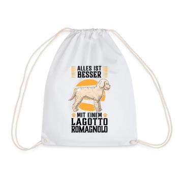 Alles ist besser mit Lagotto Romagnolo Wasserhund - Turnbeutel - Weiß - Vorne
