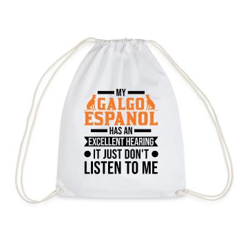 Galgo Espanol Geschenk Spanischer Windhund - Turnbeutel - Weiß - Vorne