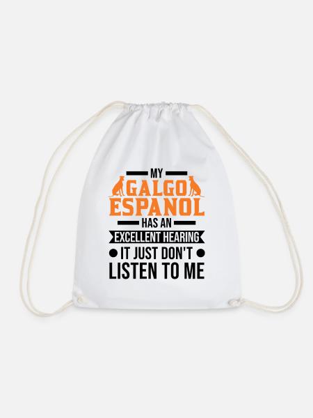 Galgo Espanol Geschenk Spanischer Windhund - Turnbeutel - Weiß