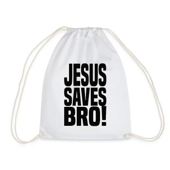 Jésus sauve Bro! - Sac de sport léger - blanc - Devant