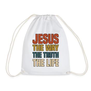 Jesus The Way The Truth The Life - Drawstring Bag - white - Front