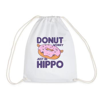 Drôle d’Hippo Donut Word Game Kawaii Esthétique - Sac de sport léger - blanc - Devant