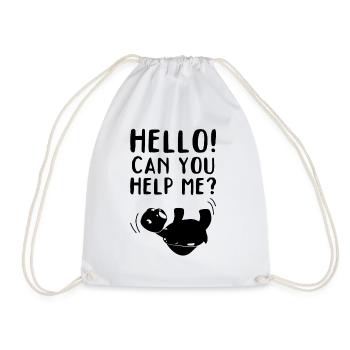 Bonjour! Est-ce que vous pouvez m’aider? Drôle de tortue - Sac de sport léger - blanc - Devant