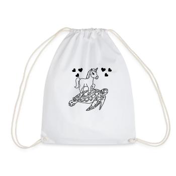Tortue d’eau Licorne Mignonne - Sac de sport léger - blanc - Devant