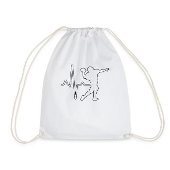 Football Heartbeat - Drawstring Bag - white - Front