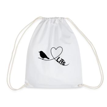 Bird Love Life - Birdwatcher Heart - Sac de sport léger - blanc - Devant